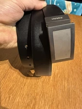 Farah Bonded Leather Ratchet Belt Black Auto Buckle Men’s Size 42/105 Taiwan