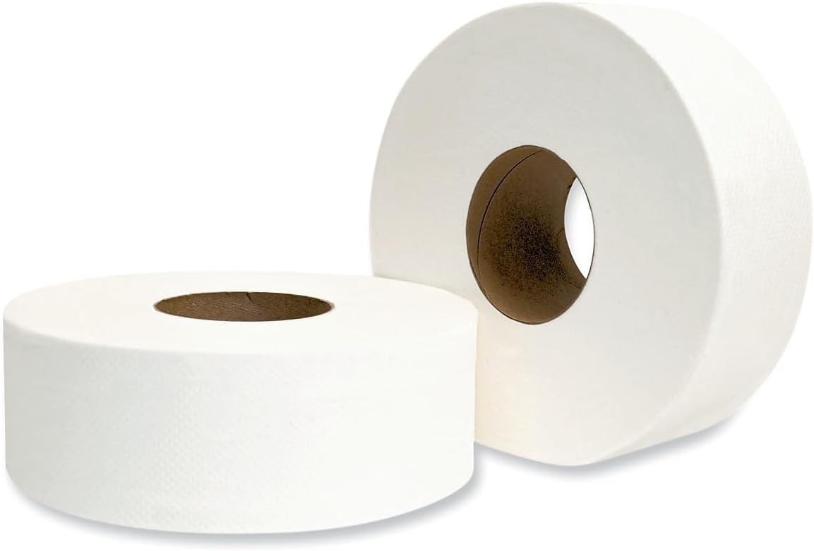 GEN 202 Jumbo JRT Bath Tissue, 2-Ply, White, 9 in 12 Count (Pack of 1), White 