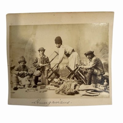 1880s Albumen Photo Hungarian Folk Costume Ethnographic Genre Studio Portrait
