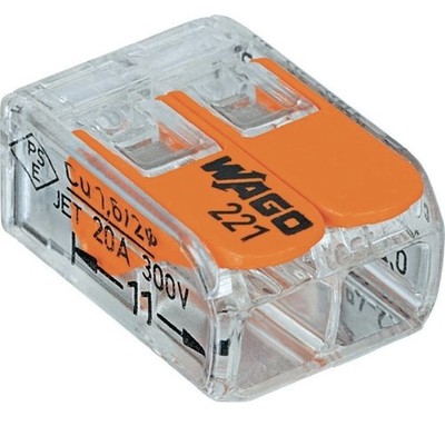 Wago 221-412 LEVER-NUTS 2 Conductor Compact Connectors 100 PK