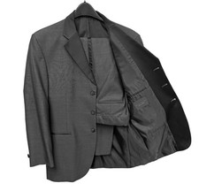 Boys Vintage Dark Grey Oscar de la Renta Tuxedo with Pants 3 Button Size 16