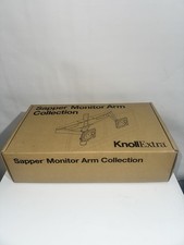 Knoll Sapper Double Monitor Arm 12 Mass Red Knob Slat Wall Mount Silver Finish