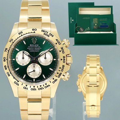 NEW 2025 PAPERS Rolex Daytona 126508 Green John Mayer Yellow Gold Chrono Watch