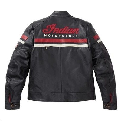 New Mens Indian Motorcycle Genuine Cowhide Leather jacket Motorbike Rider Biker