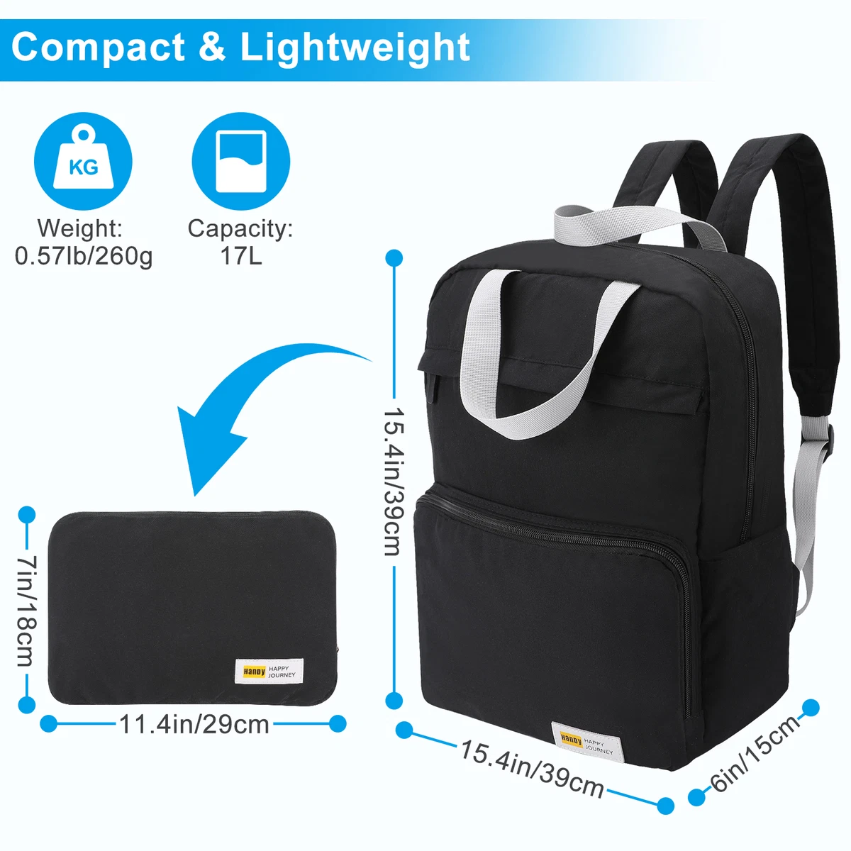 Collapsible rucksack top
