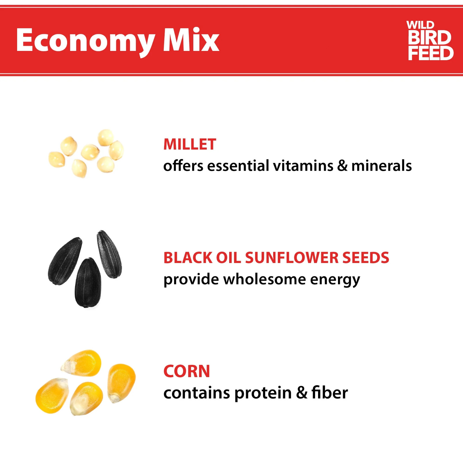 2 PACK Global Harvest Foods Economy Mix Wild Bird Feed, Dry, 40 lb. Bag