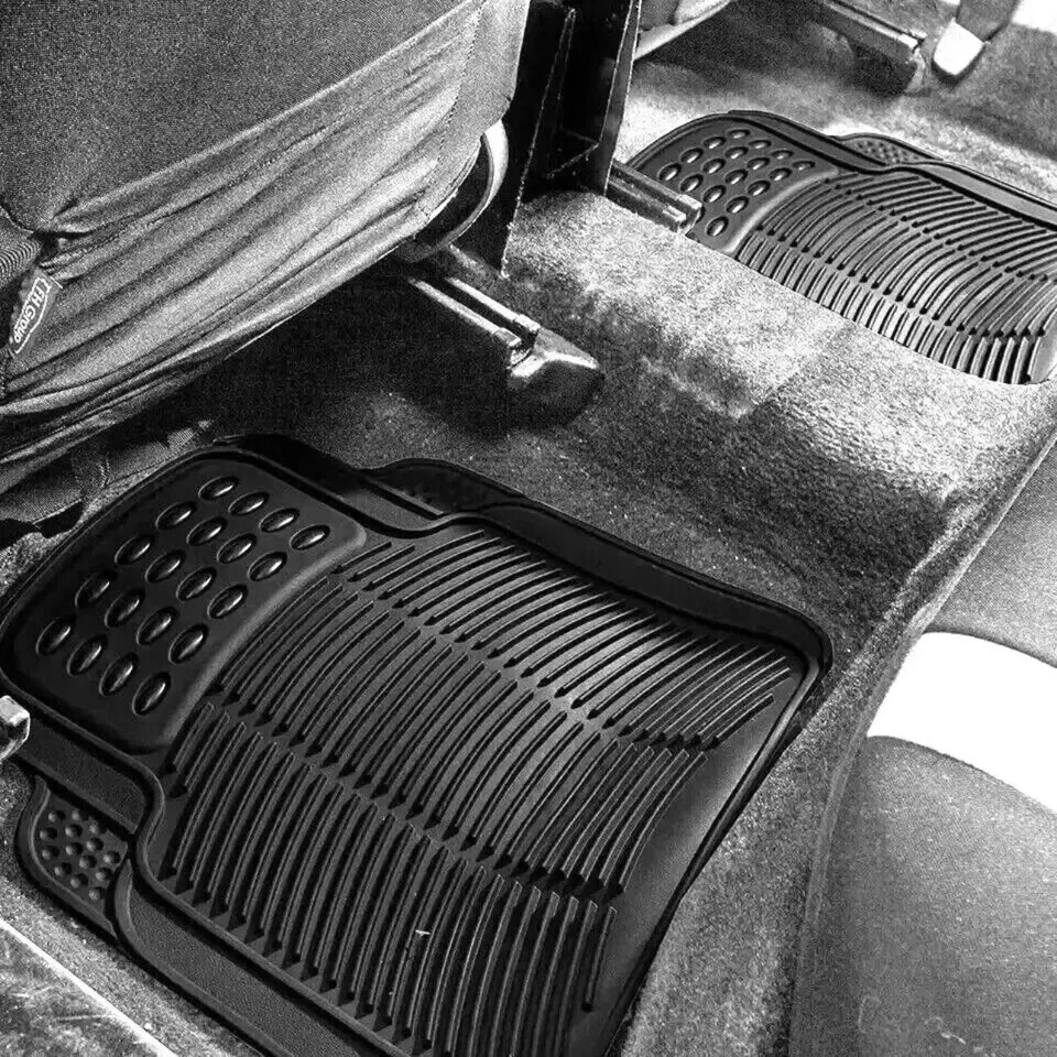 Car Floor Mats 4Pcs Fits Subaru  Black Rubber All Weather Durable Heavy Duty - Image 2 of 4