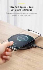 15W Wireless Charger For iPhone 12 13 Samsung  LED Display Desktop wireless