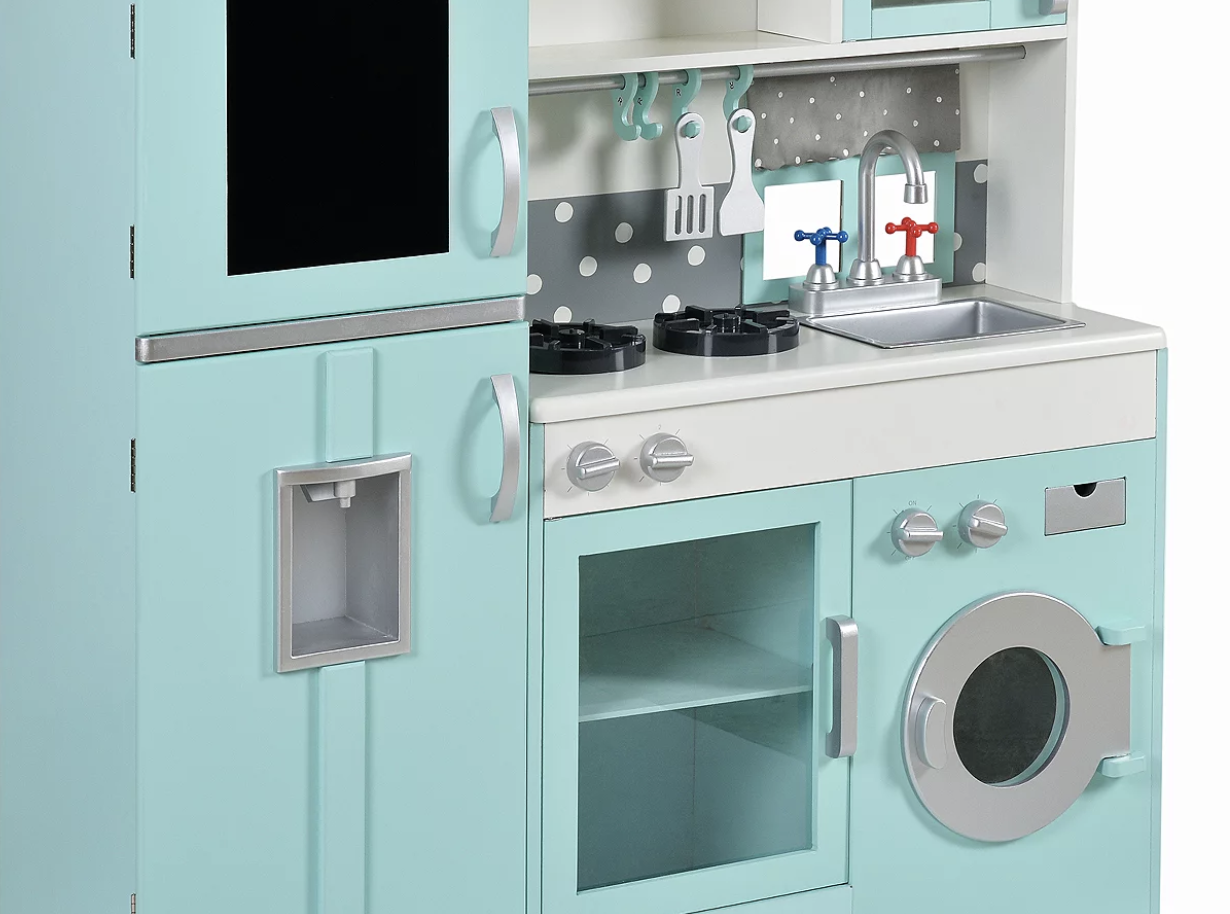 toy kitchen with washing machine and fridge