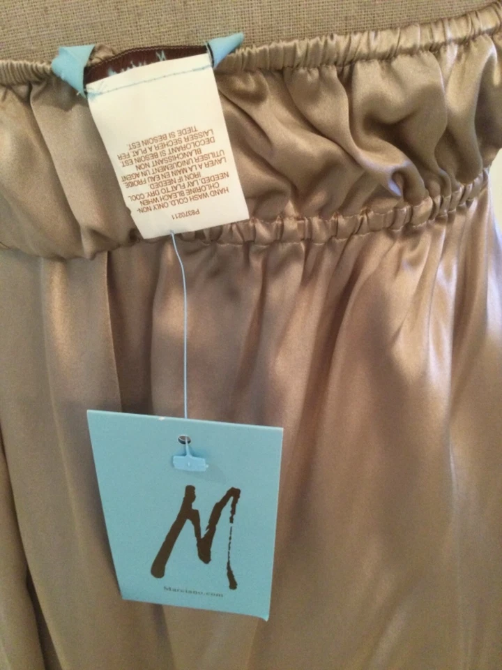 Marciano Silk Halter Champagne Color Dress Size SP *NWT* - Image 4 of 4