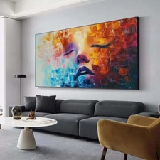 Abstract Hand painted Oil Painting Wall Art Living Room Decoration Hanging Black