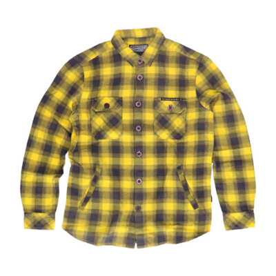 Hemd Flanell Holzfäller Karo MCS Motorcycle Storehouse Worker Flanel gelb grau