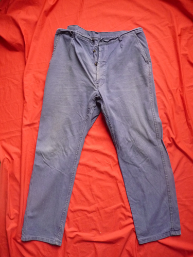 ANCIEN PANTALON DE travail bleu en moleskine  LAFONT  / 1 EUR 35,00 - FR