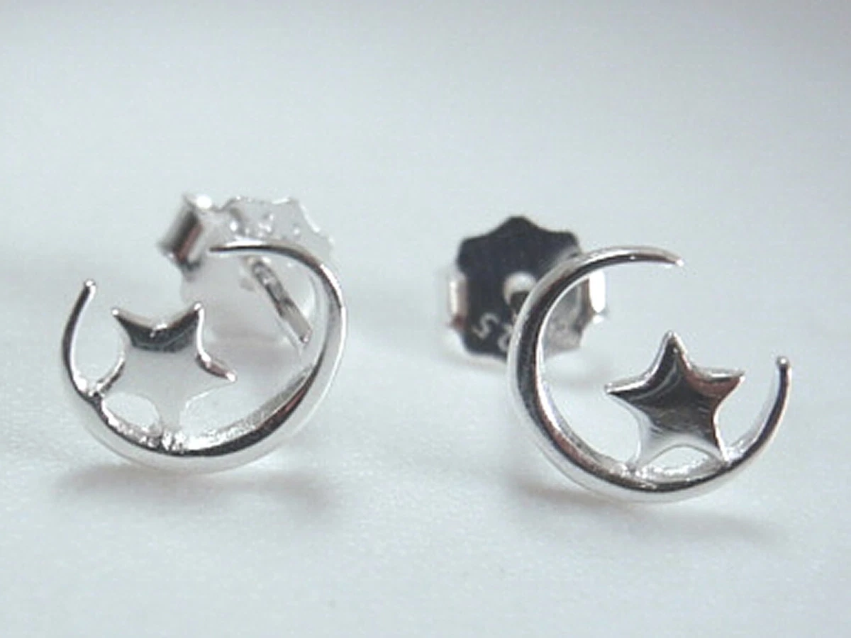 Silver stud earrings ebay online
