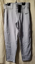 New Nike Boy's Baseball Pants Gray with Black Stripe Size L  27 in Waist NWT