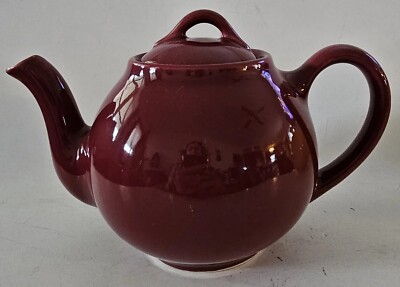 Vintage Lipton Tea Pot in Maroon Burgundy Color