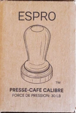 ESPRO CALIBRATED COFFEE TAMPER: Flat, 30 lbs tamping force, 57mm black