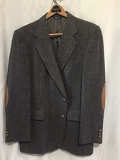 Vintage USA Made Kuppenheimer Wool Sport Coat - Blue/Black Blend 44 (31" length)