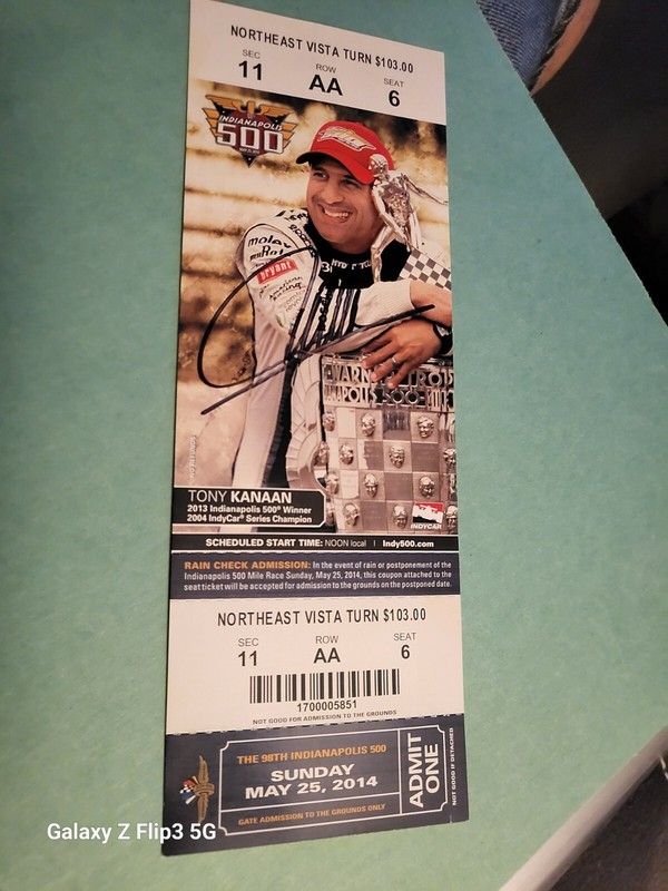 Ryan Hunter Reay  Winner 2014 Signed Indianapolis 500 Ticket &  Signed Handout 