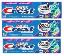 BL Crest Toothpaste 4.2oz Kids Color Changing --THREE PACK