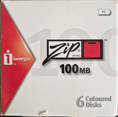 6 Coloured Disks, Original Iomega ZIP100