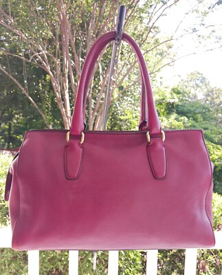 COACH バケットバッグ Coach 25359 Legacy Chelsea Raspberry Satchel With Tassel & Zip Top