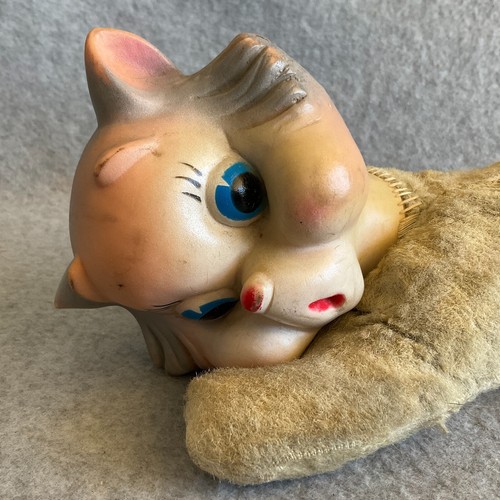 VTG MY TOY Cat Rubber Face Plush Stuffed Animal MCM RARE Kitty Cat - Early