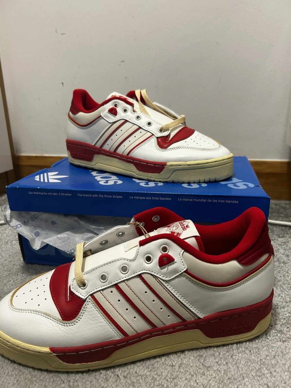 Adidas Rivalry UK 10 (Rosso Crema Bianco) Unisex