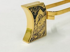 New laser engraved 1911 24k Gold Plated Mirror Polished Long Pad Santa Muerte #1