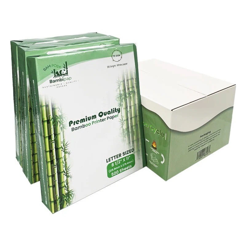 Eco-Friendly Bamboo Pulp Copy Paper - Bright White 8.5x11 - 3 Reams (500 Sheets Each)
