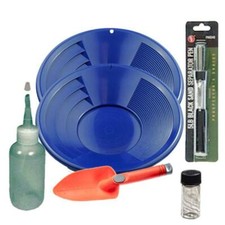 12" Blue Gold Pan Panning Kit