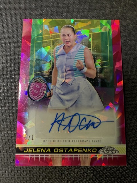 2024 Topps Chrome Sapphire Padparadscha 1/1 Jelena Ostapenko Auto TCA-JOO
