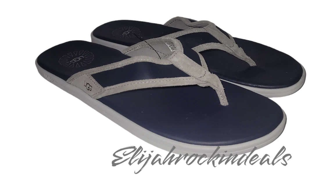 NUOVI SANDALI INFRADITO UOMO UGG MARE BLU NAVY GRIGIO FOCA 1124899 TAGLIA 12