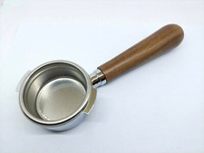 Bezzera Bottomless Portafilter Filterholder Espresso Walnut Handle 21g basket