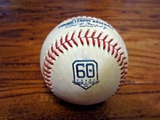 Seth Brown A's Game Used SINGLE Baseball 7/15/2022 vs Astros 60th Logo Hit #142