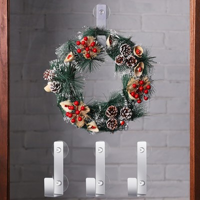 Pcs Suction Cup Hooks for Wreath Powerful Wreath Door Hanger