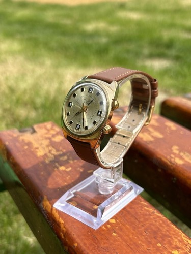 Vintage Watch Poljot Alarm Retro Gold USSR Mechanical Soviet Wristwatch 1980s - Picture 7 of 21