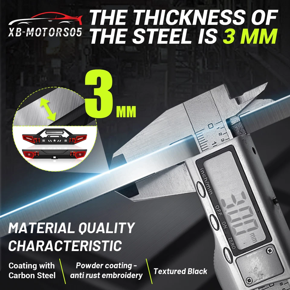 Front /Rear Bumper for 87-06 Jeep Wrangler TJ YJ LJ Rock Crawler w/ Winch Plate Foto 4 de 4