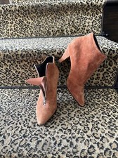 Claude Montana X Stephane Kelian 80s Brown Suede Quatorze Heel Ankle Boots 6.5