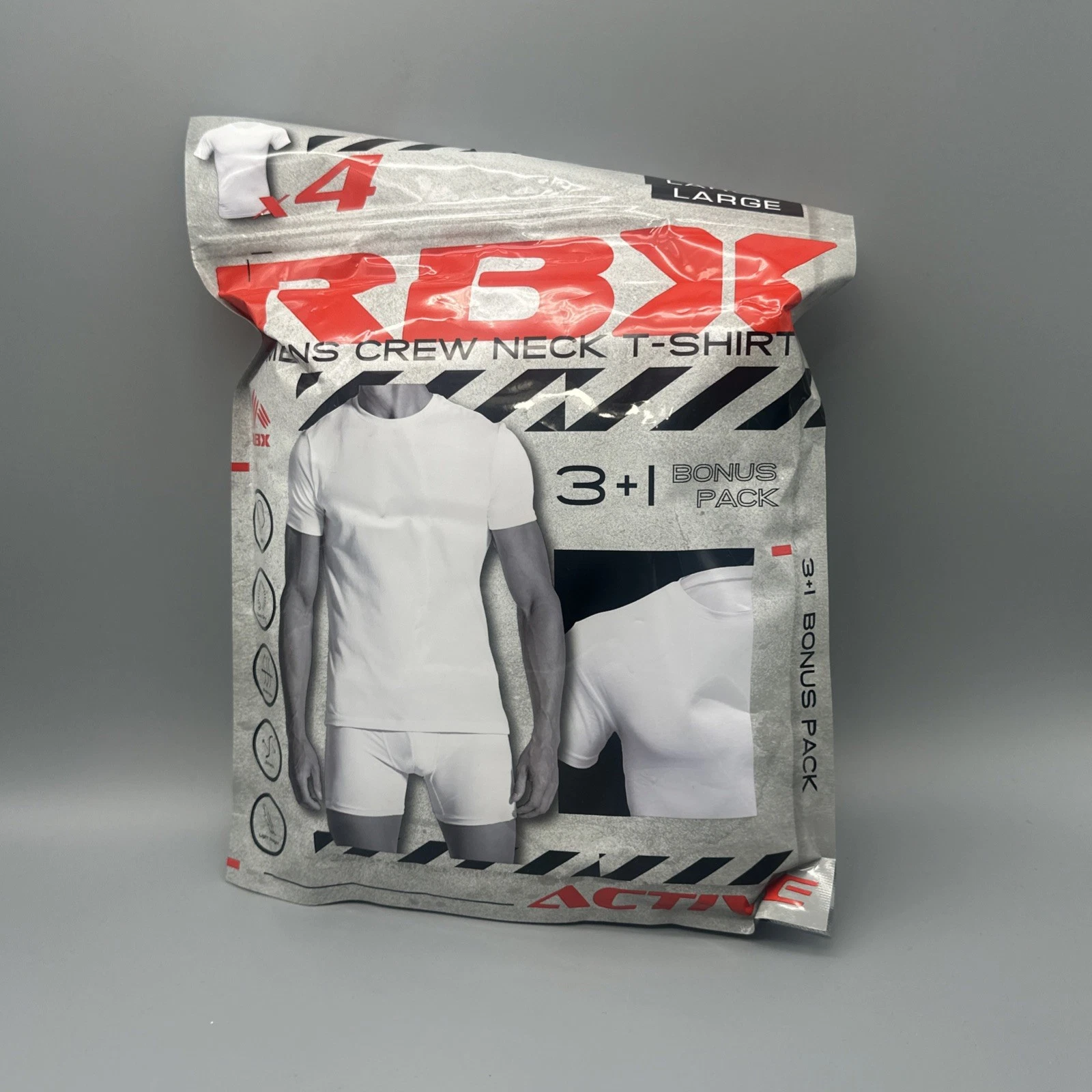 RBX 4 Pack Crew Neck Cotton Classic T Shirts White Men's Sizes L
Opens in a new window or tab