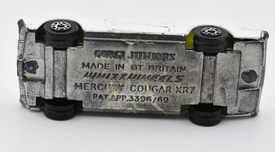 Vintage Corgi Juniors Whizzwheels Mercury Cougar XR7 Police white. GT Britain - Image 4 of 4