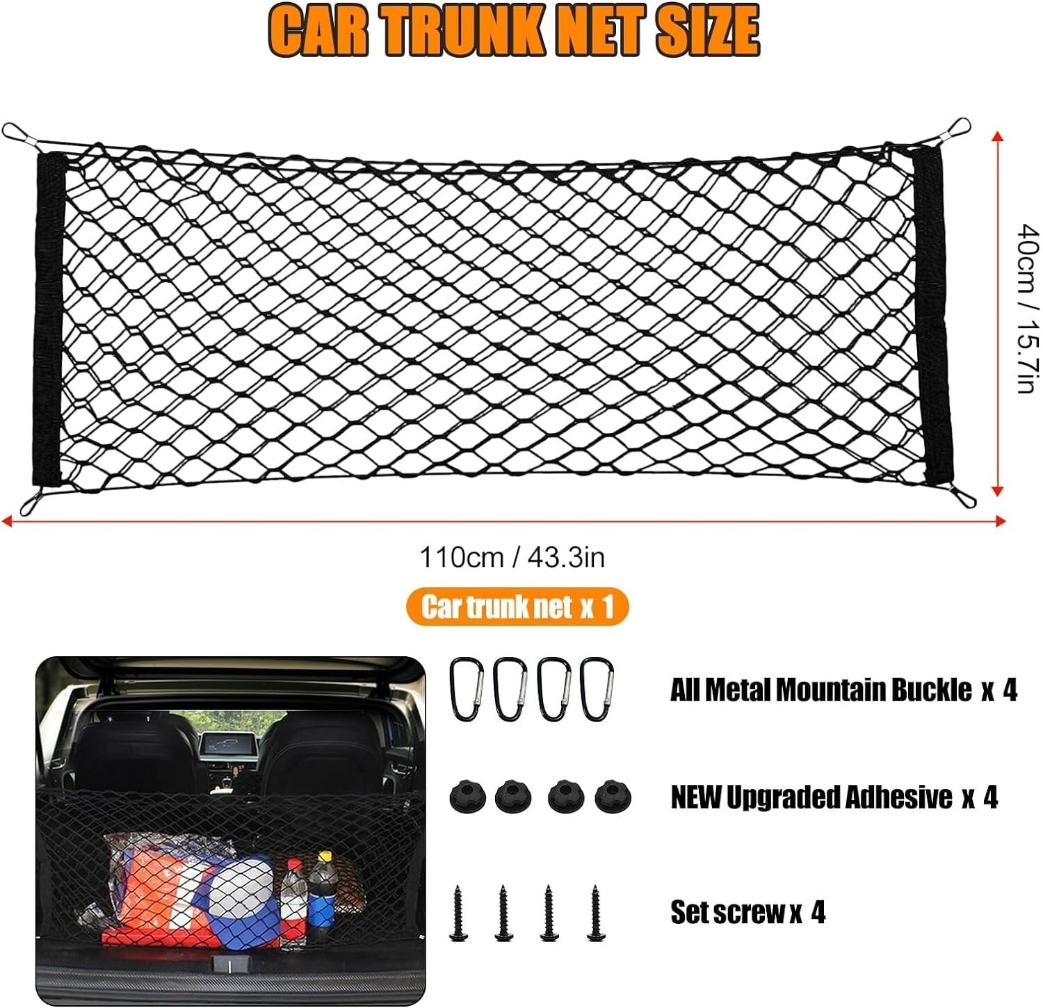 SUV Car Accessories Envelope Style Trunk Cargo Net Storage Organizer Universal
