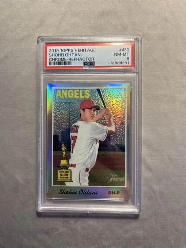2019 Topps Heritage Short Print Shohei Ohtani THC430 Chrome Refractor /570 PSA 8