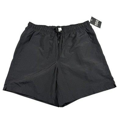 DSG Mens Small 6'' inseam Rec Short Black Water Repellent Relaxed Fit Athletic
