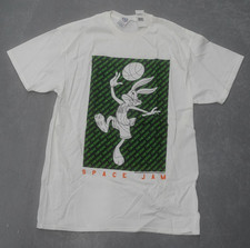 VINTAGE SPACE JAM BUGS BUNNY TUNE SQUAD T-SHIRT WHITE/GREEN SIZE L NEW