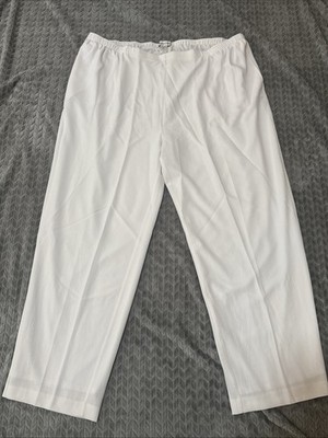 Drapers & Damons Womens Size 3X Pull On Pants White Elastic Waist Textured NOS
