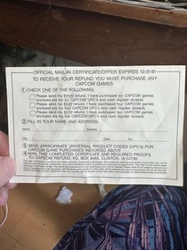 Disney's Chip 'N Dale: Rescue Rangers Rare Insert The Mega Man Refund NES