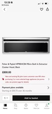Image of NEW Fisher & Paykel HP90IHCB4 90cm Built In Extractor Cooker Hood, Black