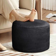 Round Ottoman Foot Rest Pouf for Living Room Couch - Soft Plush Hassock