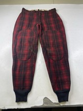 Vintage Woolrich Pants Mens Buffalo Plaid Mackinaw Wool Hunting Double Knee